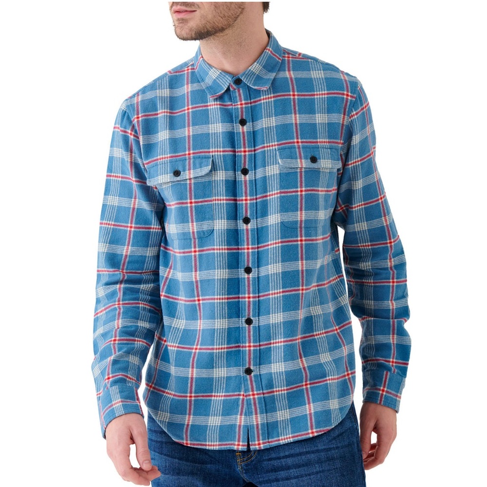 Lucky Brand Plaid Flannel Button Down Shirt Blue Size S